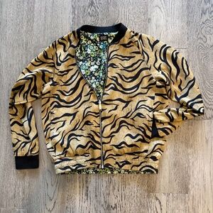 Scotch & Soda Reversible Floral and Black Bomber Jacket